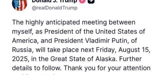 Trump Putin Summit in Alaska to END WAR August 15th