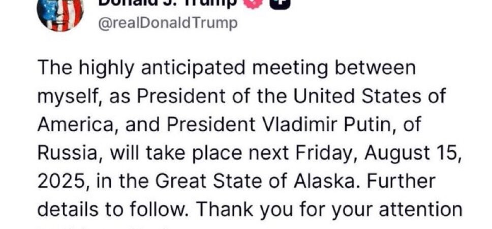 Trump Putin Summit in Alaska to END WAR August 15th